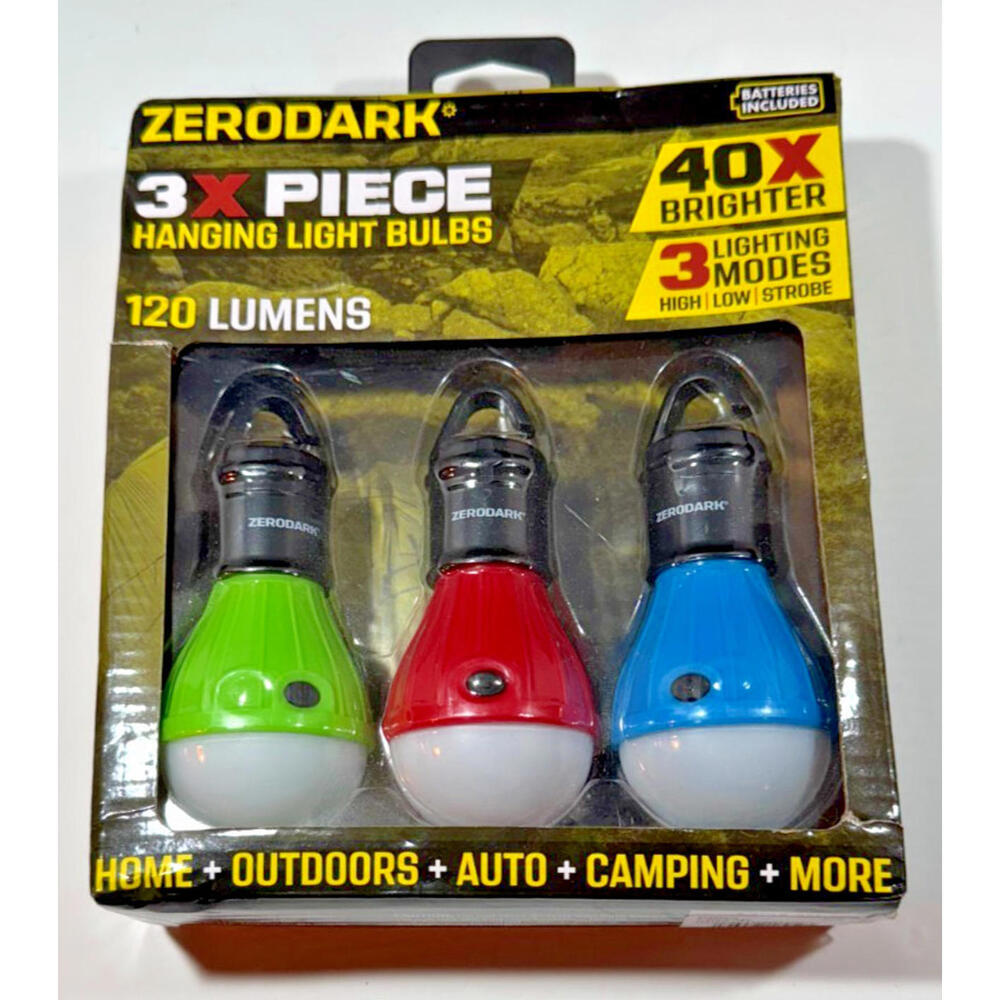 Zerodark Led Portable Hanging Light Bulbs 3 Lighting Modes 3 Pack New
